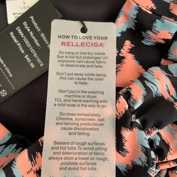 RELLECIGA Women's High Waisted Hipster Bikini Swimsuit Bottom Ruched Size L - Picture 9 of 13